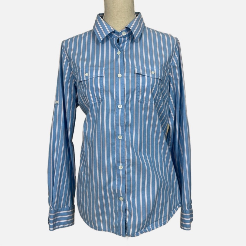 L.L. Bean Women's Button Down Striped Shirt Size L